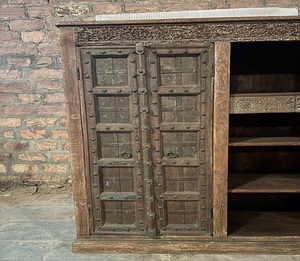 Wooden <b>Kitchen</b> Cabinet Solid Wood Almirah Storage <b>Unit</b> with <b>Shelves</b> Doors Furniture <b>for</b> Dining Room Placement Use - Product Image 5