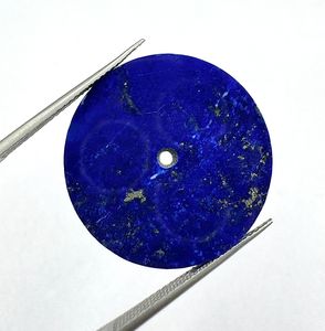 Cadran de montre en pierre précieuse naturelle Lapis Lazuli, disque de 28,5 mm, pierre bleue, fait main sur mesure, épaisseur 1 mm, trou central de 2 mm, classique et élégant - Product Image 1