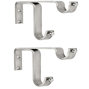 Stainless Steel Curtain <b>Rod</b> Bracket U-Shaped Drapery Pole Flange <b>Holder</b> Wall Mounted Window Treatment Pipe Support Best Price - Product Image 4