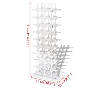 Soporte de vino de aluminio plateado para 40 botellas Estante de vino elegante - Product Image 5