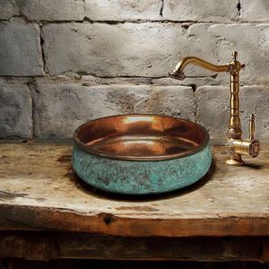 Bespoke <b>Copper</b> Wash Basin Luxury Handmade Sink Decorative Bathroom <b>Accessory</b> Premium Quality Vanity Enhancement - Product Image 3