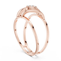 Bague en diamant CVD de luxe cultivé en laboratoire, entrelacée, personnalisée, en or multicolore et platine certifiée, avec bande en forme de X imbriquée, bijoux fins