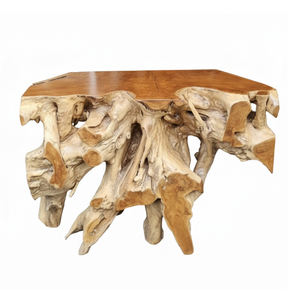 Mesa Consola Ceko de Diseño Único y Vintage, Hecha con Raíz de Teca Cruda de Alta Calidad, para Sala de Estar, Villa u Oficina en Casa, Estilo Sostenible - Product Image 3