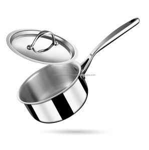 Casserole à lait en acier inoxydable triple couche avec couvercle |   Casserole à thé compatible induction et gaz |   Ustensiles de cuisine robustes - Product Image 1