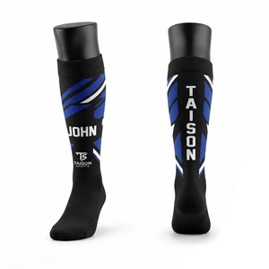 Premium Field Hockey <b>Socks</b> 160 GSM Polyester Spandex Knit Blue Black White <b>Custom</b> Logo Sublimation Sports Team <b>Socks</b> <b>Grip</b> - Product Image 1