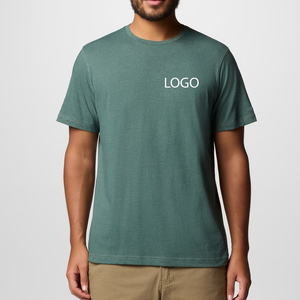 T-shirt en coton décontracté pour homme, tissu léger, manches courtes, avec logo personnalisable. - Product Image 1