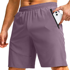 Shorts de sport décontractés pour hommes en polyester/coton anti-plis avec cordon de serrage, logo frontal, coupe oversize, pour la gym et le jogging - Product Image 1