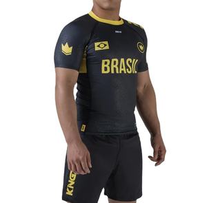 Rashguard MMA court personnalisé avec logo avant et arrière, entraînement BJJ Judo, Spandex/Polyester, protection UPF50, séchage rapide, écologique - Product Image 1