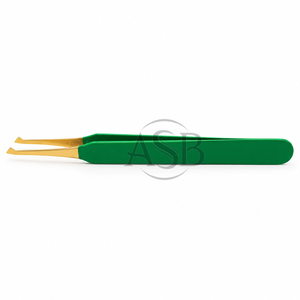 Pince à cils professionnelle en acier inoxydable à double teinte dorée, pointe type ciseau, résistante à la transpiration - Product Image 6