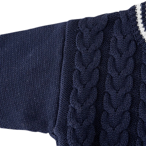 Cardigan en tricot de coton pour garçons, boutonné sur le devant, à manches longues, haut décontracté, personnalisable OEM, tricot confortable pour garçons - Product Image 4