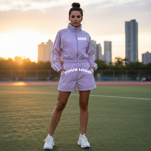 Custom Wholesale Nylon Lightweight Windbreaker Shorts <b>Set</b> Fashion Plus Size Windproof Shorts <b>Set</b> for Women Shorts <b>Set</b> 2026 - Product Image 4