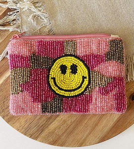 Handwork Beaded Embroidery Gold Red Mint Color Leaf Lightweight Square Shape Customizable Coin Pouch - Product Image 3