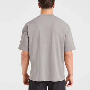 Customized Breathable Casual Tee Shirts Oversized Cotton Men Boxy Shirts Short Sleeve <b>Drop</b> Shoulder Heavy Weight Shirt - Product Image 4