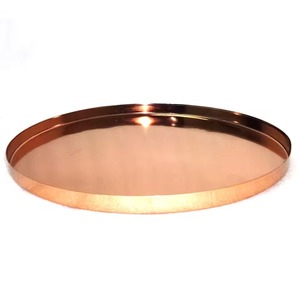 Plato de cobre redondo brillante, chapado en cobre, ecológico, decorativo, elegante, con nuevo diseño. - Product Image 1