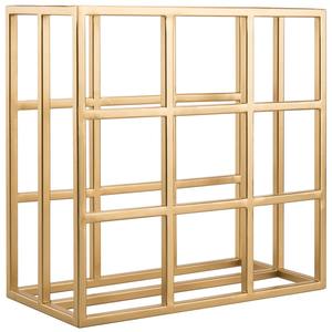 Organisateur de bouteilles de vin en métal doré de luxe, design géométrique minimaliste en forme de cube, pour la décoration de salle à manger - Product Image 4