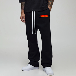 Custom High Quality Cotton Sports Running Drawstring <b>Baggy</b> Wide Leg <b>Track</b> <b>Pants</b> Man Streetwear Straight Leg Sweatpants for Men - Product Image 4