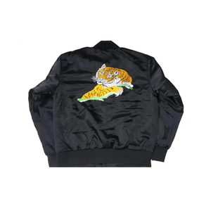 Veste de baseball en satin personnalisée en gros, veste de cheerleading en satin brodée à la mode, veste de réchauffement - Product Image 2