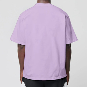 Camiseta de Manga Corta para Hombre, Cuello Redondo, Color Lavanda, Talla Grande, 100% Algodón Jersey, Corte Casual, Diseño Liso - Product Image 3