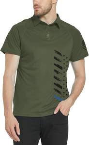 เสื้อโปโลชาย แขนสั้น แห้งเร็ว พิมพ์ลายธงชาติอเมริกัน ลายกราฟิก แยกสี เสื้อกอล์ฟสำหรับเล่นกีฬา - Product Image 5