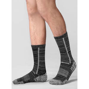 Men's Ankle Knitted Spandex/Polyester Crew Socks-<b>Cushioned</b> Moisture-Wicking Breathable Anti-Bacterial Cuff Detail Spring Hiking - Product Image 4