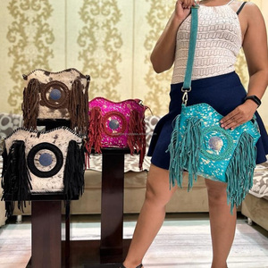 กระเป๋าหนังนิ่มคลุมผมสไตล์ตะวันตกสำหรับผู้หญิง, กระเป๋าหนังสไตล์โบฮีเมียนขนสัตว์คุณภาพสูง - Product Image 3