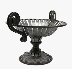 Bol en métal vintage antique avec base en métal, design unique, forme ronde, pour servir des fruits, idéal pour la maison et l'hôtellerie - Product Image 5