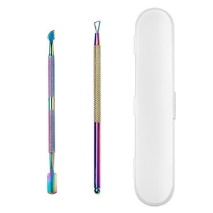<b>Nail</b> Cleaning Tool Stainless Steel Beauty <b>Kit</b> Made In Pakistan Wholesale High Quality Dual-end Flat Cuticle Pusher Set - Product Image 4