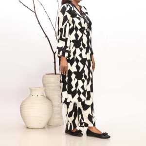 2PC Robes de cocktail en soie Shamouse imprimées Collection PW4096 - Product Image 2