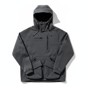 <b>Men's</b> Hooded Windproof Jacket Solid Color Regular Fit Polyester Winter Casual Outerwear with Pockets - Product Image 6