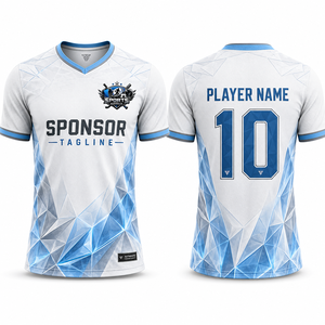 เสื้อซ้อมฟุตบอลคุณภาพสูง ผ้าโพลีเอสเตอร์ 100% พิมพ์ลายด้วยความร้อน ระบายเหงื่อได้ดี สวมใส่สบาย - Product Image 1