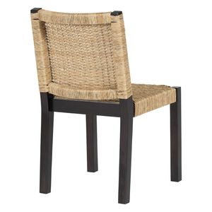 Set di 2 Sedie da Pranzo in Stile Moderno Rustico, Legno Massello con Schienale in Rattan, Finitura Noce, Versatili per Interni/Esterni, Arredamento da Giardino - Product Image 4