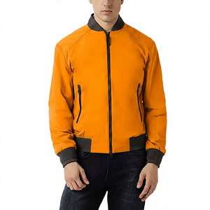 <b>Men's</b> Solid Color <b>Jacket</b> Polyester Windproof Stand Collar Zipper Closure Casual Autumn Wear - Product Image 6