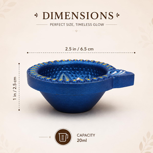Lampe à huile en terre cuite artisanale, décorative, Mitti Deepak pour la Pooja, le festival Diwali, la décoration de la maison, la décoration du temple - Product Image 5