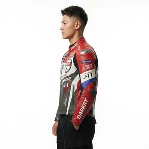 Hot Trend Red White Japanese Speed Culture Leather <b>Racing</b> <b>Jacket</b> Tokyo Apex Speedway Track Moto GP Armor Sports Coat - Product Image 4