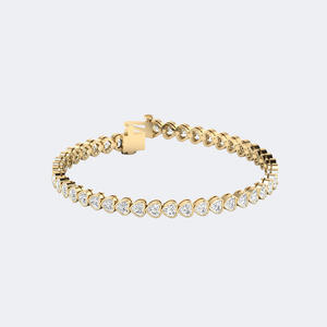 Pulsera de tenis con diamantes engastados en bisel en forma de corazón de 7.00 quilates de peso total - Product Image 1