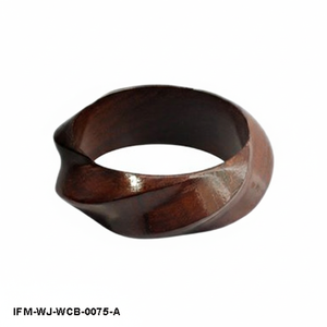Brazalete geométrico de madera natural hecho a mano, brazalete de madera curvada tallada a mano para mujer, regalo para ella. - Product Image 2