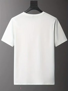 Men's White Cotton T-Shirt With Black <b>Animal</b> Dot <b>Pattern</b> Print O-Neck Short Sleeve Casual Regular Fit Cotton Streetwear DTG - Product Image 2