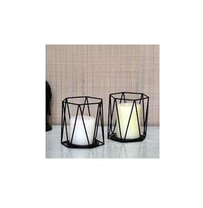 Elegante Portavelas de Metal Negro y Cristal para Bodas, Eventos Festivos, Soporte de Hierro para Velas Hecho a Mano de Lujo para Decoración del Hogar, Centro de Mesa - Product Image 1