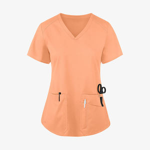 Uniformes Médicos Personalizados de Diseño Elegante, Blusa Médica Ajustada de Manga Corta, Conjuntos de Uniformes Médicos para Hombres y Mujeres, Cuello Alto, Alta Calidad, para Hospital - Product Image 2