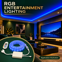 Kit de bande LED RGB 5050 220V avec télécommande Bluetooth et connexion à écrou fileté, de 5m à 25m
