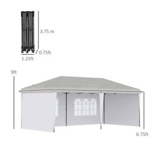 Tenda Pop-up Bianca 10 X 20 con 4 Pareti Laterali per Matrimoni e Feste - Product Image 3