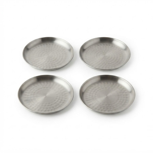 Fine Quality Metal <b>Drink</b> <b>Coasters</b> With Stand Classic Stainless Steel <b>Coaster</b> Set Wholesale Tea Coffee Table Mats Manufacturer - Product Image 2
