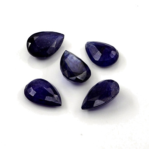 Saphirs bleus naturels de Bangkok, taille poire calibrée 9x11mm, pierres précieuses de saphir bleu naturel facettées pour la création de bijoux - Product Image 4