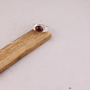925 Sterling <b>Silver</b> Natural <b>Garnet</b> Classic Party <b>Ring</b> Wholesale Oval Red Gemstone Cabochon Wide Band Men Women Jewelry - Product Image 4