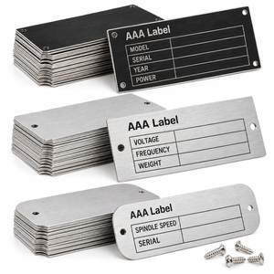 Placa de Identificación de Acero Inoxidable, Placa Técnica Grabada Personalizada para Fabricantes de Maquinaria Industrial - Product Image 1