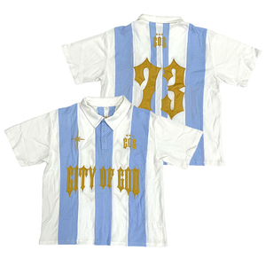 Camiseta de fútbol a rayas City Of God para hombre, camiseta de fútbol bordada de manga corta, corte regular, para todas las estaciones, ropa para adultos - Product Image 2