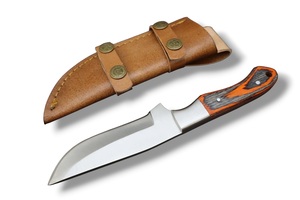 Couteau de Bushcraft artisanal en acier à haute teneur en carbone avec manche en bois Pakka et étui en cuir, vente en gros OEM, couteau à lame fixe pour l'extérieur - Product Image 4