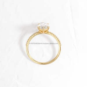 IGI/GIA Lab Grown Cut Diamond Vintage 14K Anillo de boda/compromiso amarillo Unisex Oro blanco fino para fiesta de aniversario-Worthy - Product Image 3