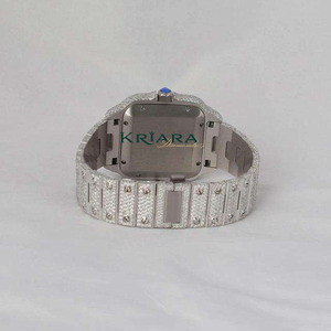 Montre en diamant Moissanite pour homme, fournisseur indien, montre-bracelet classique de luxe, mode, pour le bureau, les voyages et le quotidien - Product Image 5