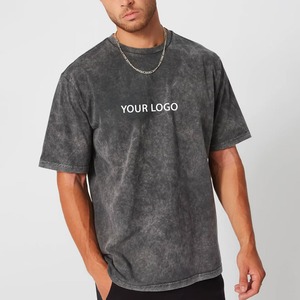 Camiseta de Cuello Redondo para Hombre, Estilo Vintage, Lavado Ácido, Corte Regular, 100% Algodón, Anti-UV, con Logotipo Personalizado Serigrafiado, Nueva Colección 2026 - Product Image 4